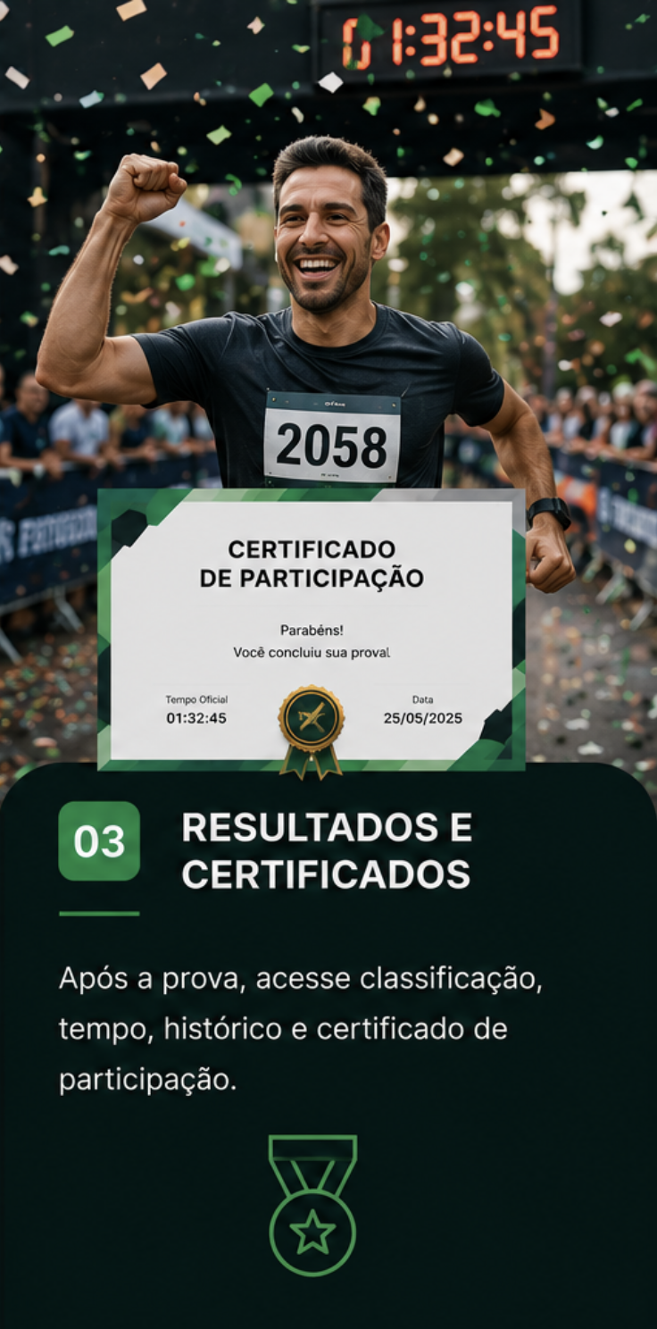 Resultado e certificado de corrida